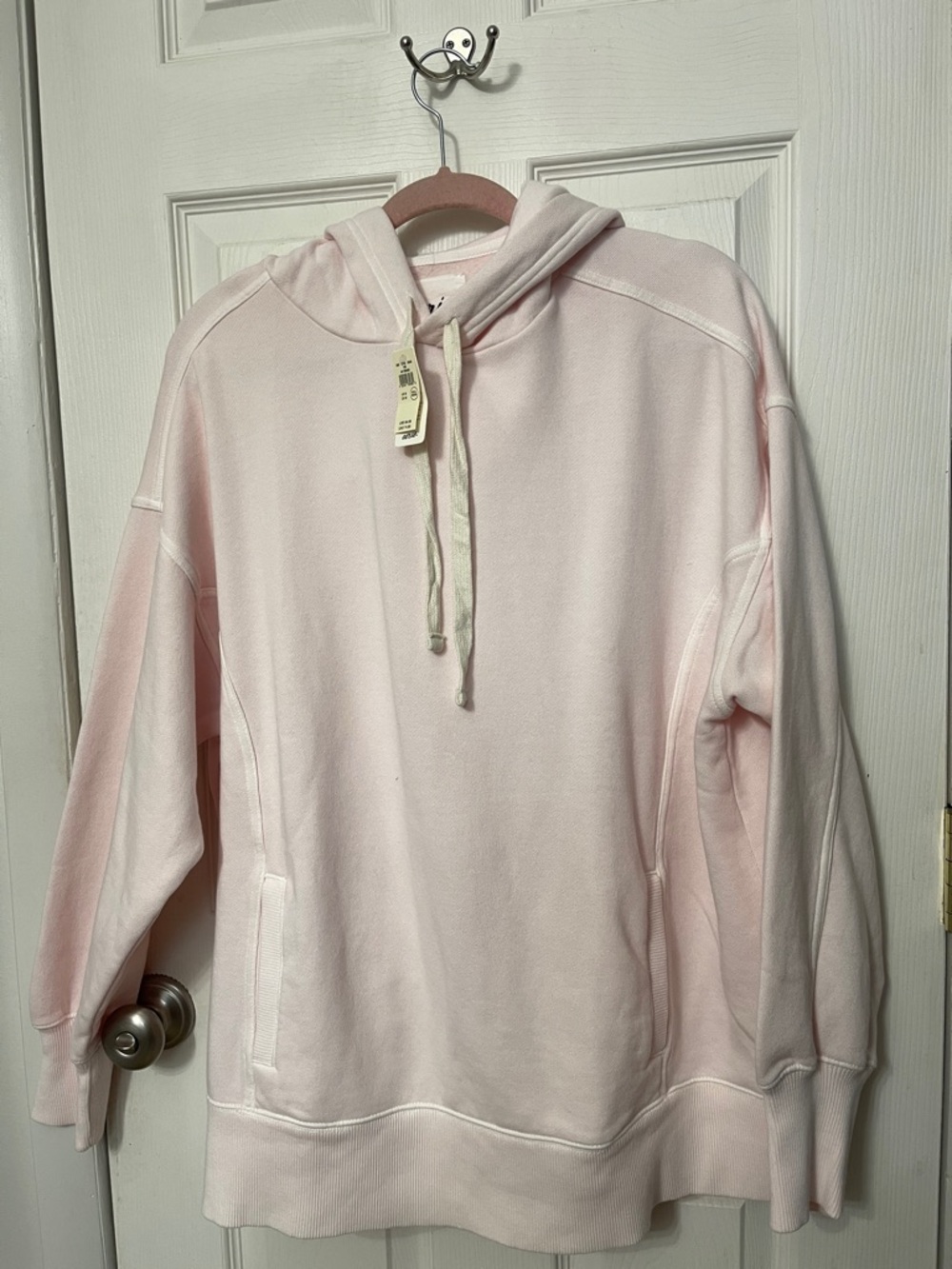 ❗️Sold❗️Aerie Oversized Travel Hoodie Pink Petal Longer Length Size M NWT - Picture 4 of 11